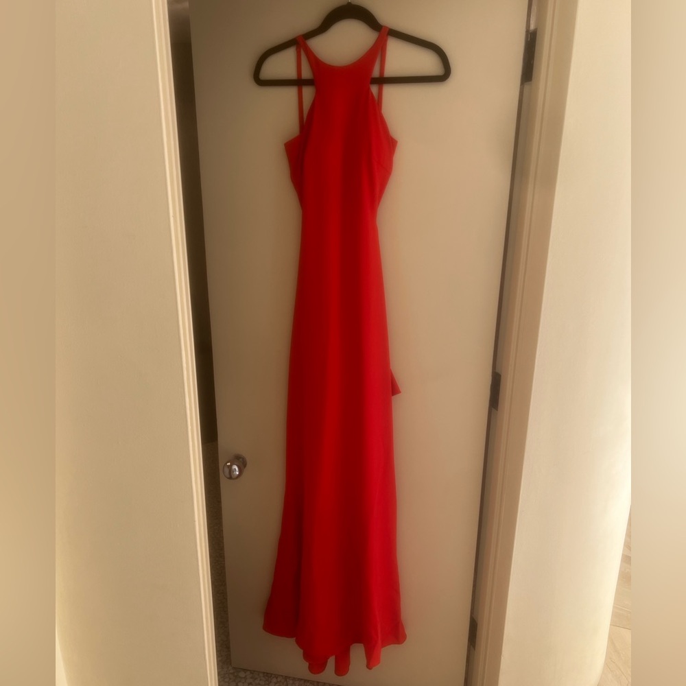 Jovani Red Halter Maxi Gown